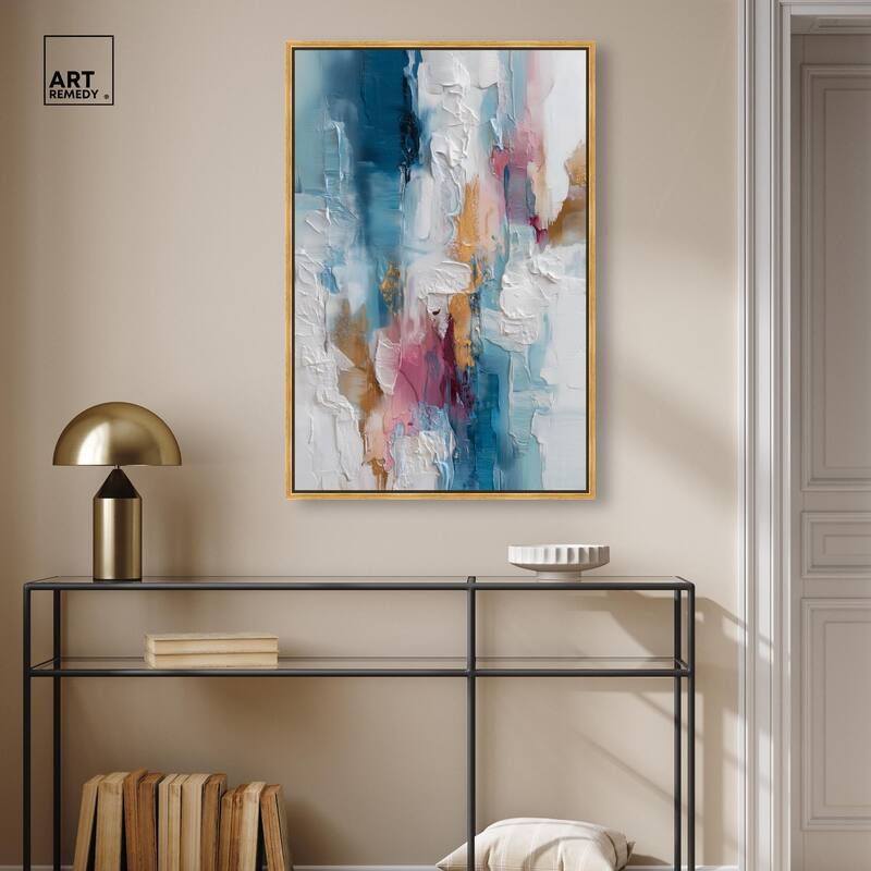 Petal Pink and Ocean Blue I Canvas by Art Remedy