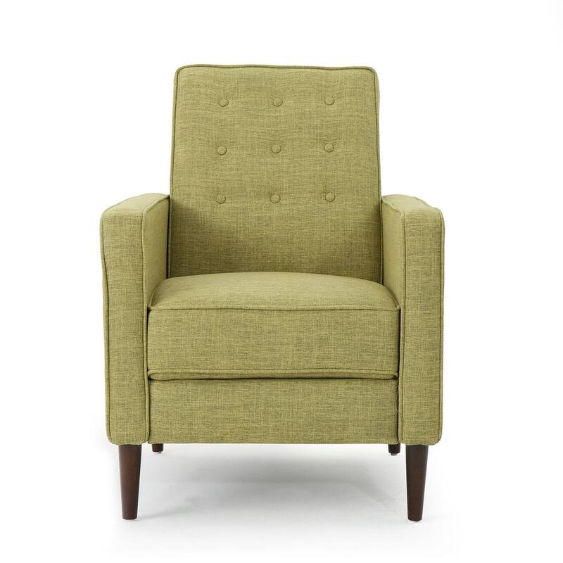 Mid-Century Modern Fabric Recliner Chair with Birch Legs by Christopher Knight Home