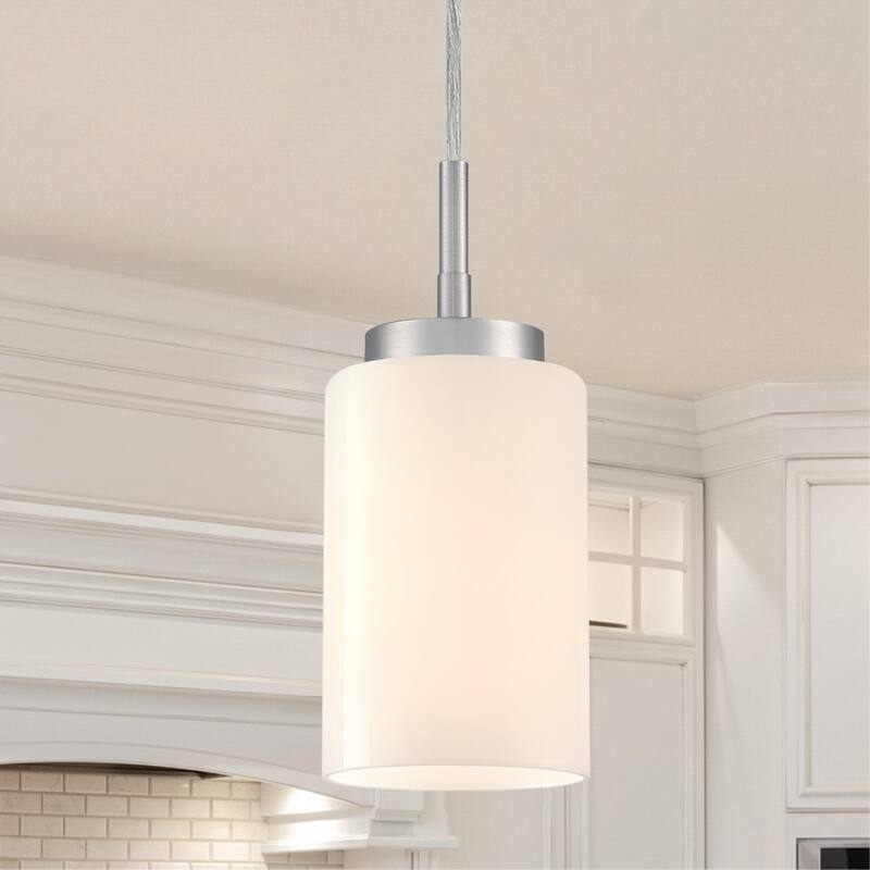 Westinghouse Lighting Shamus One Light Indoor Mini Pendant, White Opal Glass - 1-Light