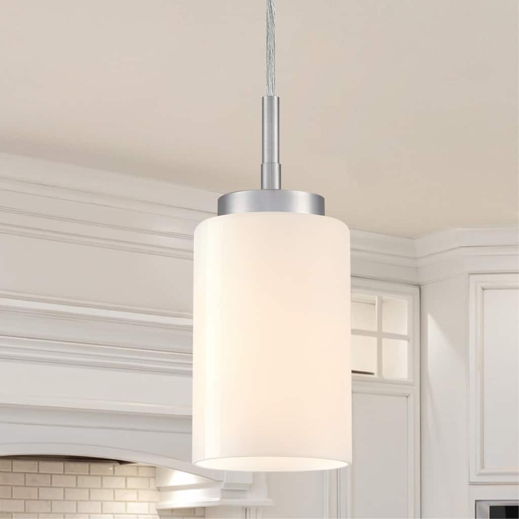 Westinghouse Lighting Shamus One Light Indoor Mini Pendant, White Opal Glass - 1-Light
