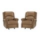 preview thumbnail 2 of 62, Ilario 32.67'' Wide Genuine Leather Manual Rocker Recliner, Set of 2