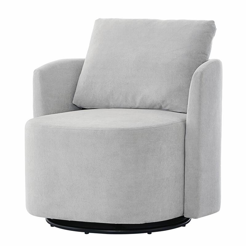 360° Swivel Chair - Chenille Upholstery, 440lb Capacity, Barrel Design