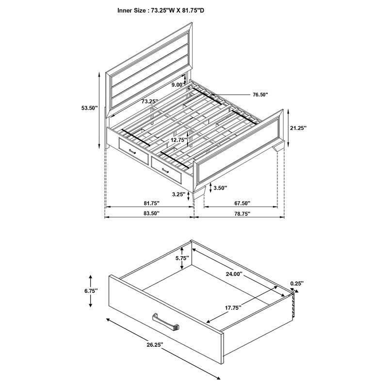 Kauffman Transitional Wood Storage Panel Bed