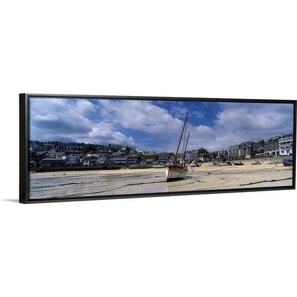 St Ives harbour panoramic canvas print Cornwall framed picture