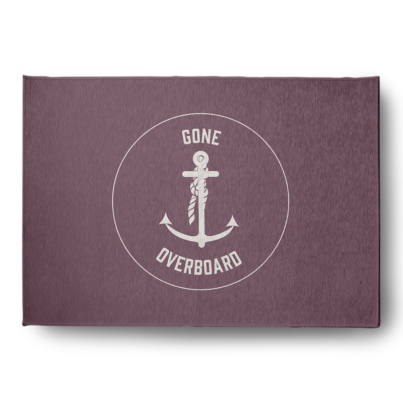Gone Forever Overboard Nautical Chenille Rug - Dusty Purple - 5' x 7'