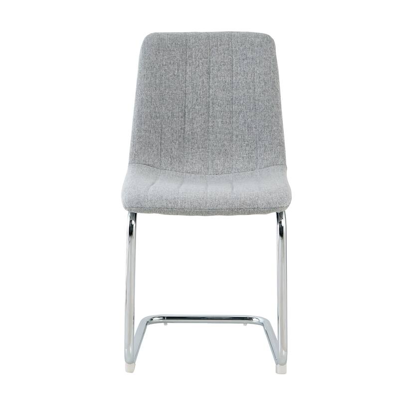 simple light luxury dining chair with metal leg Set of 4