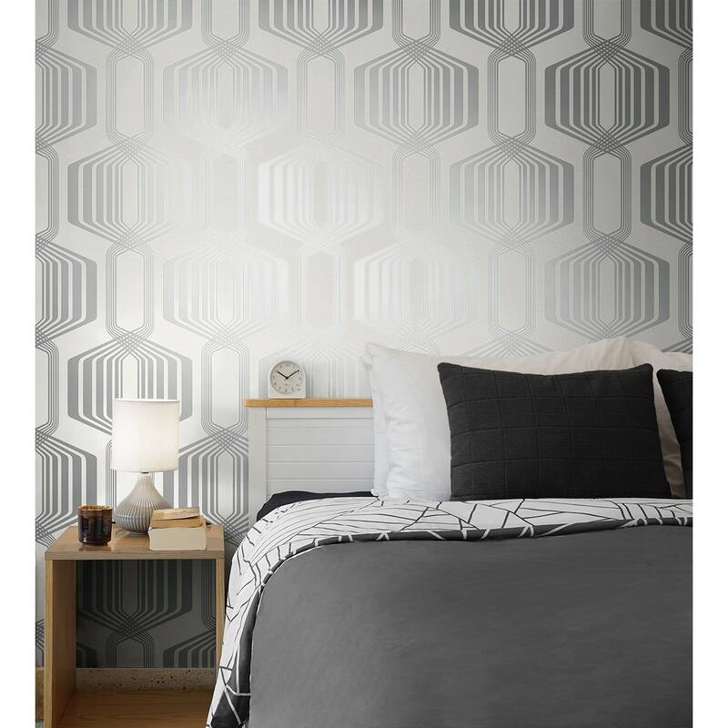 NextWall Striped Geo Peel and Stick Wallpaper