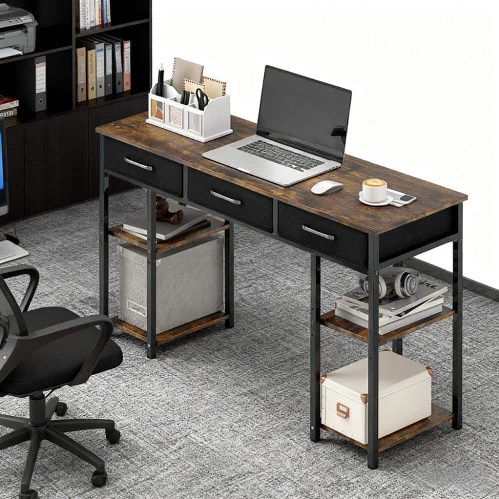 Writing Desk, Home Office Desk with Adjustable Shelves,For Home and Office