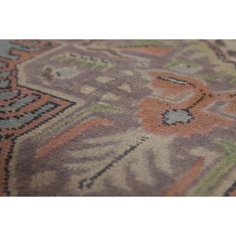 Hand Knotted Oriental 100% Wool Carpet Traditional Medallion Navy Blue & Blues Tabriz Area Rug - 9' 7'' X 6' 6''