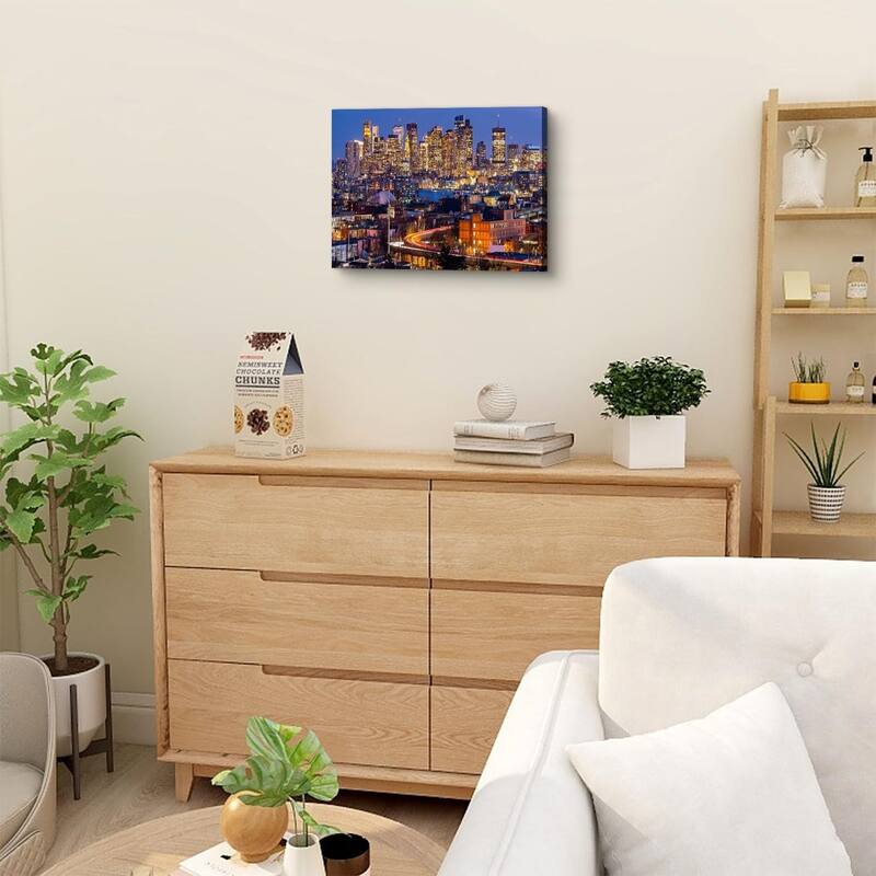 Colorful Boston Skyline Wall Art