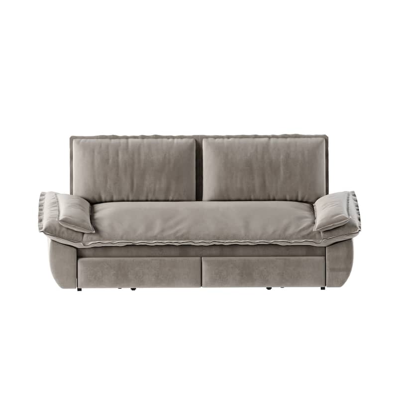 Sleeper Sofa Bed for Living Room, 73.2" Pull Out Couch Velvet Loveseat Sofa Bed, 3 in 1 Convertible Beds for Apartment
