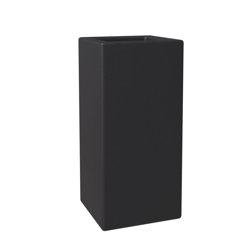 Modern Tall Square in Fiberstone and MGO Clay Planter Terra Series - 20 Inch - Black