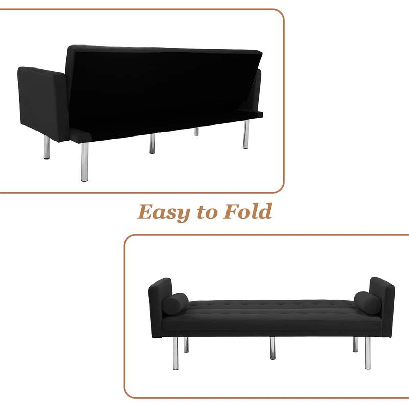 Aukfa Convertible Sleeper Sofa with Metal Legs - 68.5'' W