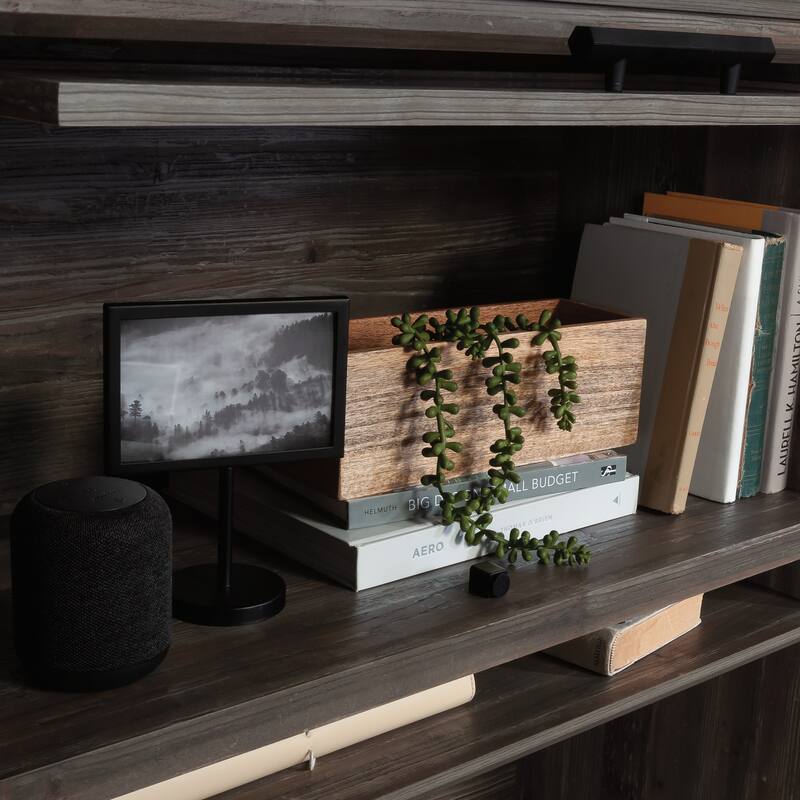 Wood Hutch with Glass Doors