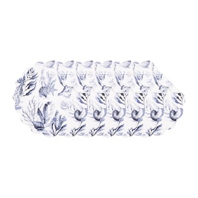 Midnight Lagoon Round Placemats Set of 6, 17"