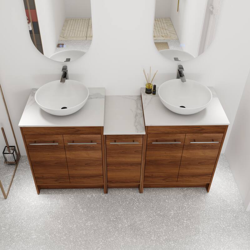 Bathroom Vanity With Sink In 24/36/48/60 Inch, Freestanding Bathroom Vanity With Soft Close Door