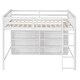 preview thumbnail 9 of 12, Full Size Loft Bed with 8 Open Storage Shelves, Built-in Ladder, Solid Pine Wood Frame, Space-Saving Design for Bedroom, White