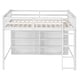 preview thumbnail 23 of 26, Full Size Loft Bed with Shelves, Built-in Ladder, Pine Wood Frame, Grey