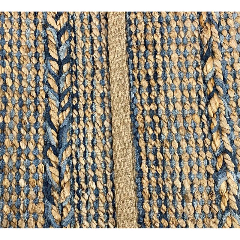 Sevita Hand-Woven Blue Braided Jute Rug