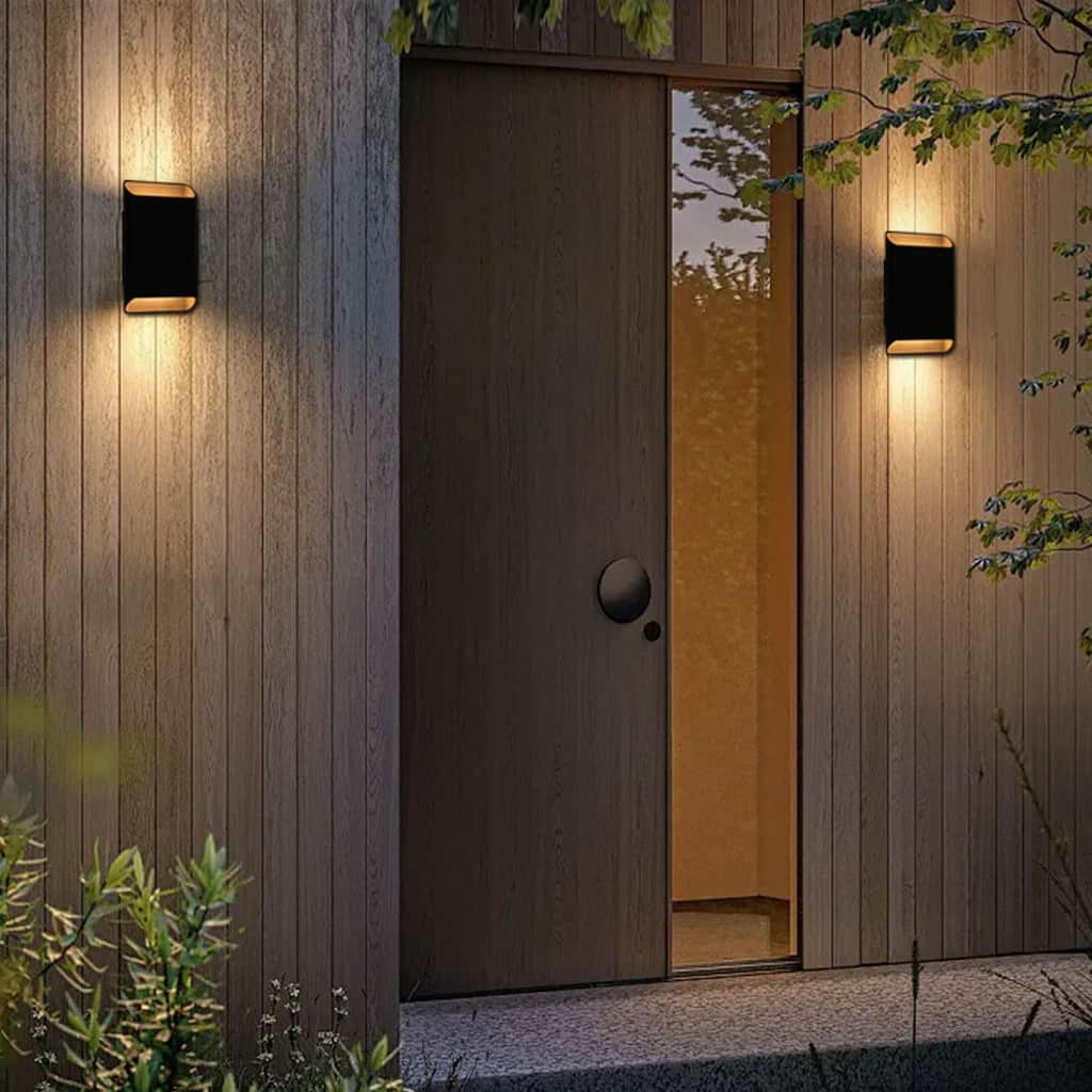 9" Black Modern Led Wall Sconce for Patio, Yard