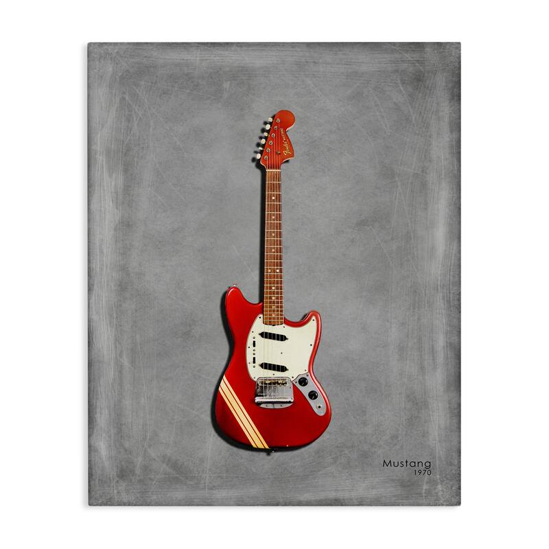 Stupell Red Guitar on Grey Canvas Wall Art Design By Mark Rogan - 30 x 40