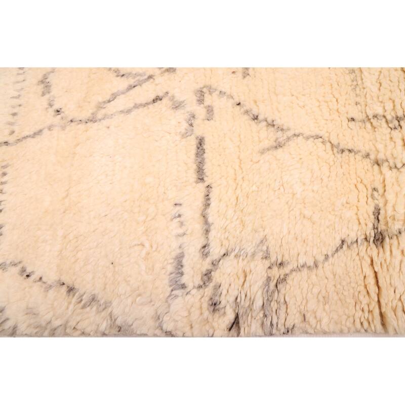 ECARPETGALLERY Hand-knotted Tangier Cream Wool Rug - 7'10 x 10'0