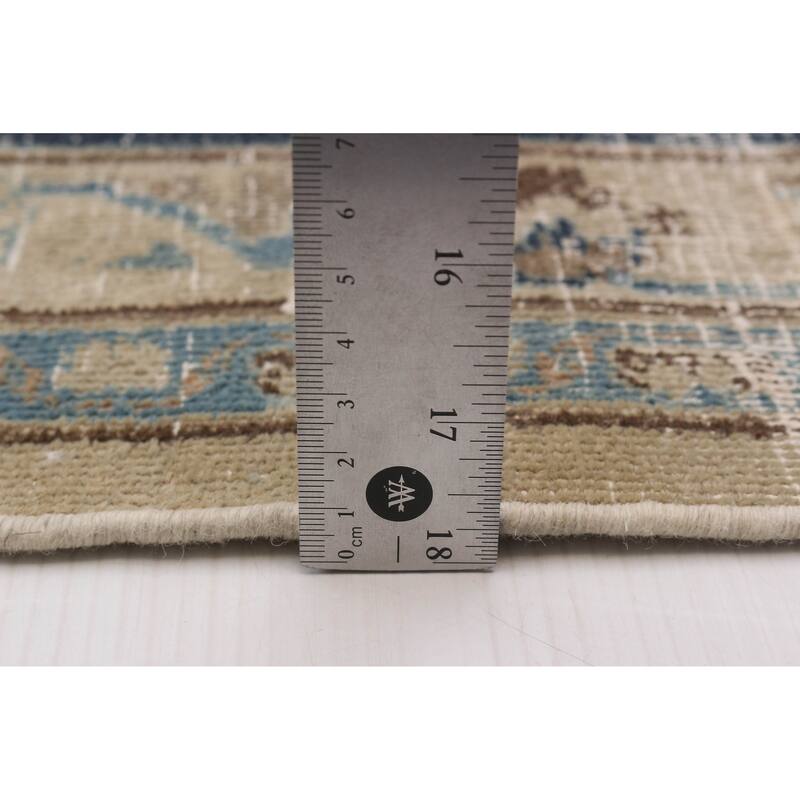 ECARPETGALLERY Hand-knotted Antalya Vintage Khaki Wool Rug - 9'5 x 12'9