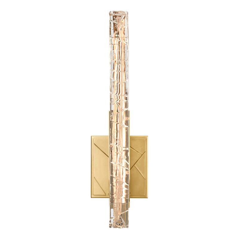 Valira Integrated LED Brass Wall Light with Handcrafted Glass
