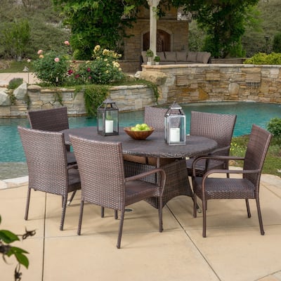 Blakely Outdoor 7-piece Wicker Dining Set by Christopher Knight Home