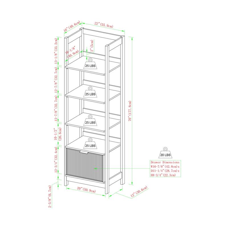 Middlebrook 3-Piece Set Writing Desk with 1 Wide and 1 Narrow Bookcase