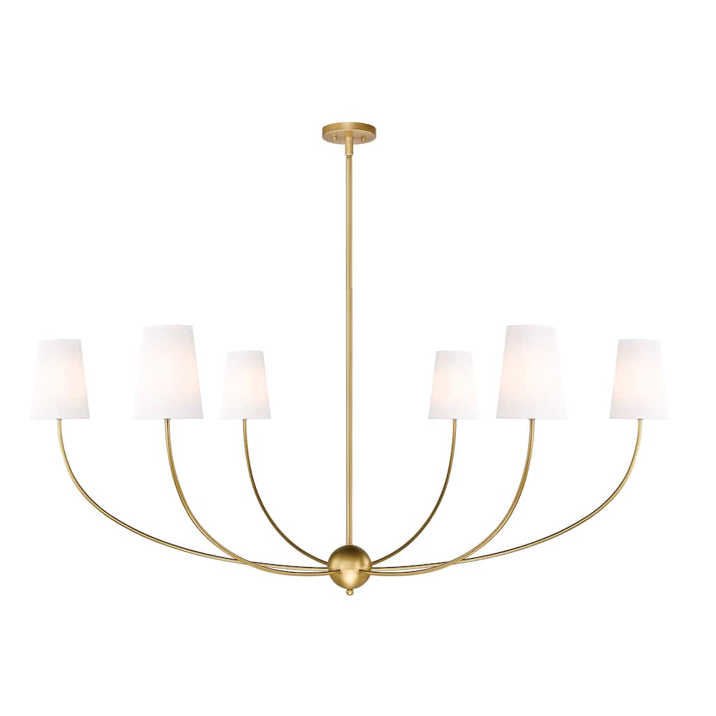 Shannon by Z-Lite 6 Light Chandelier in Rubbed Brass