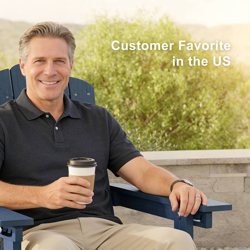 Glider Adirondack Patio Chair, 3-Position Adjust Smooth Motion Chair