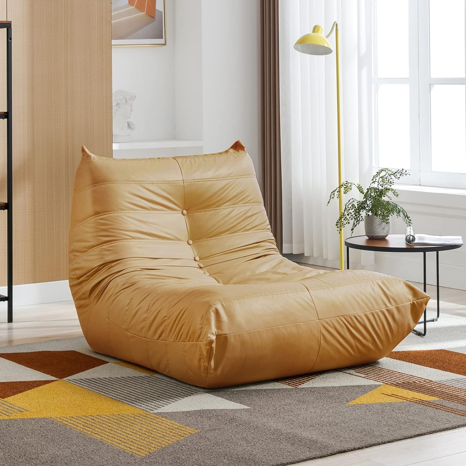 Mixoy Modern Armless Lounge Bean Bag Chair Padded Lazy Sofa Floor