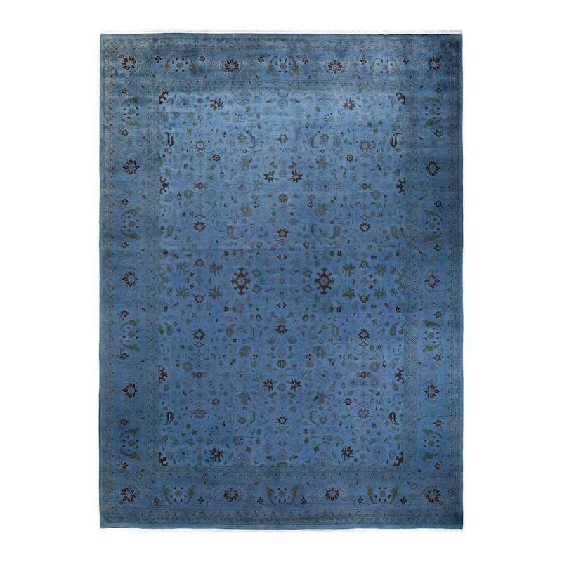 Fine Vibrance, One-of-a-Kind Hand-Knotted Area Rug - Gray, 9' 2" x 12' 5" - 9' 2" x 12' 5"