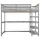 preview thumbnail 9 of 82, Space-Saving Loft Bed with Storage Shelves and Desk, Solid Wood Loft Bed Frame with Ladder and Guardrail for Kids Teens Adults
