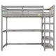 preview thumbnail 9 of 28, Twin Size Loft Kids Bed with Desk, Storage Shelves, Solid Wood, Space-Saving Design, Grey