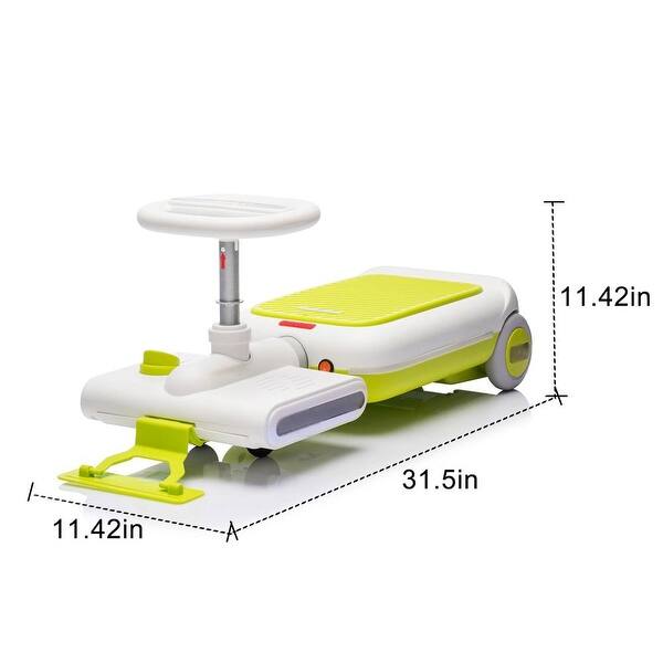 slide 2 of 12, Expandable Cleaning Go Kart with Music and lighting, Front with Mop Green