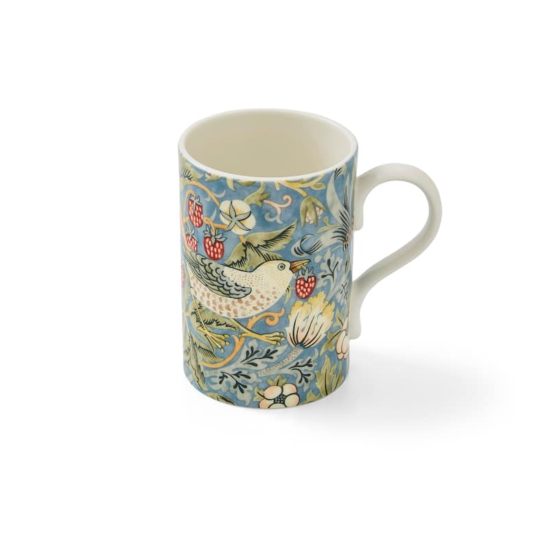 Spode Morris and Co Strawberry Thief Mug - 12 Oz. - Bird & Strawberry Design - 12 Oz.