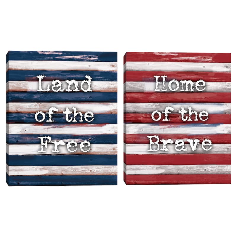 Home of the Brave & Land of the Free Canvas Art Prints