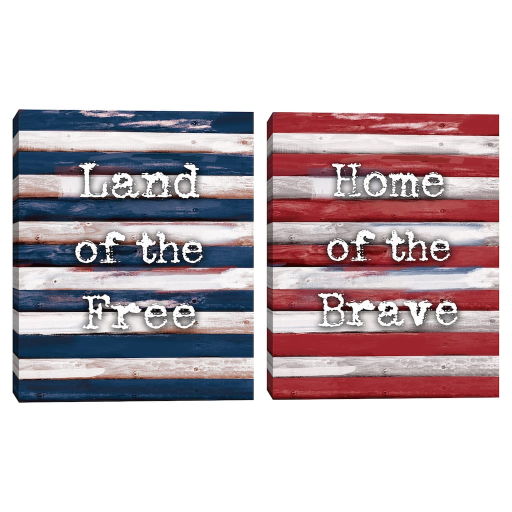 Home of the Brave & Land of the Free Canvas Art Prints