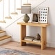 preview thumbnail 10 of 33, Nathan James Virgo Farmhouse 2-Tier Console Table in Wire-Brushed Wood Finish