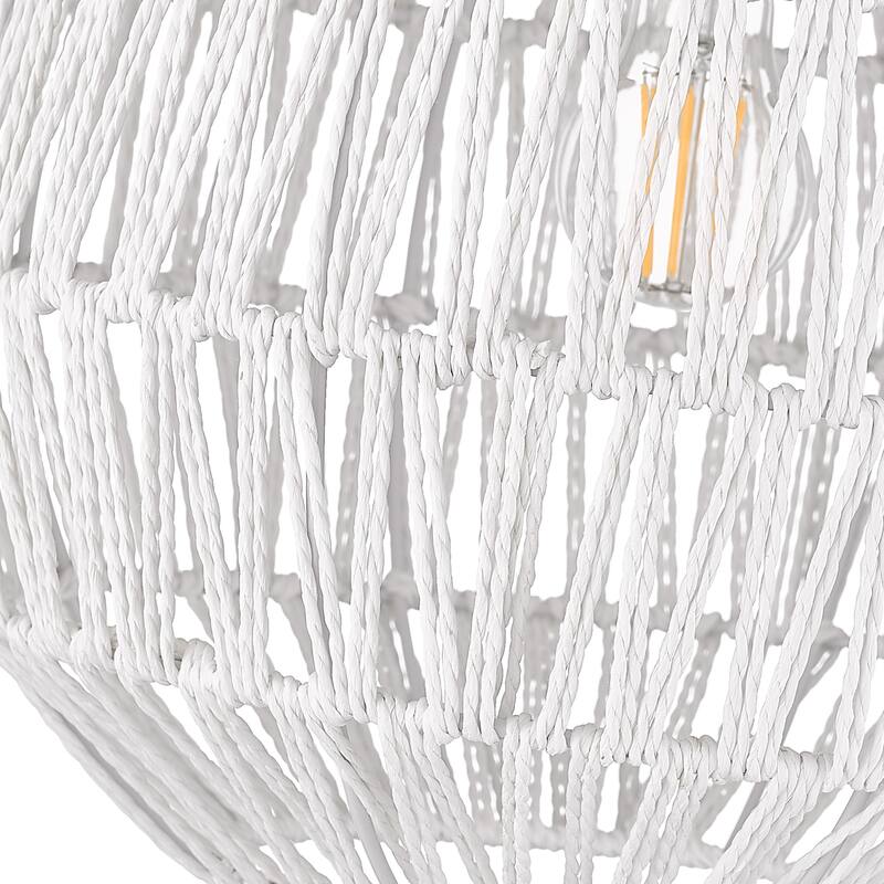 Florence 14" Wide 1-Light Medium Pendant with Rope Shade
