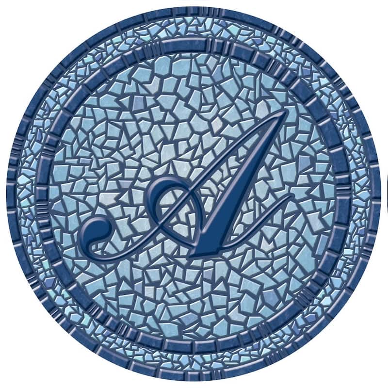 Custom Monogram Decorative Poolmat #2 - Mosaic Pool Art - 29" in Diameter - Letter "A"