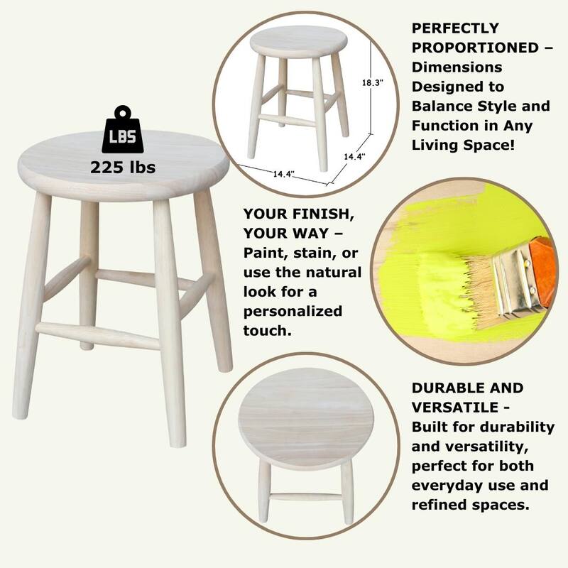 International Concepts Round Scooped Seat Stool