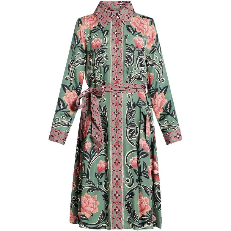 knee length dresses for ladies Blue Arabesque Floral Midi Dress  FARM Rio