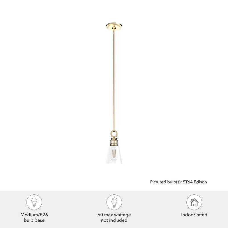Hunter Klein 6" 1-Light Glass Mini Pendant - Kitchen Island, Dining Room - Industrial, Contemporary, Transitional