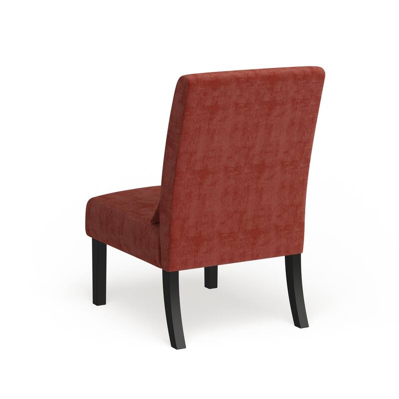 Porch & Den Vista Armless Chenille Accent Chair w/ Kidney Pillow