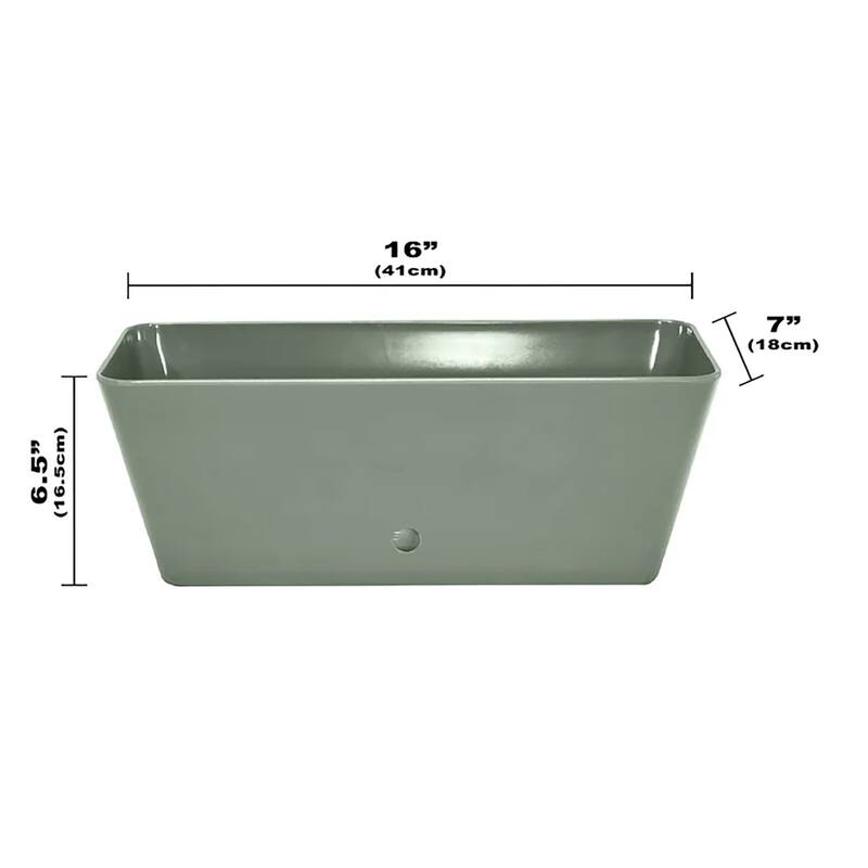 16" Rectangular Indoor/Outdoor Self-Watering Bamboo Planters