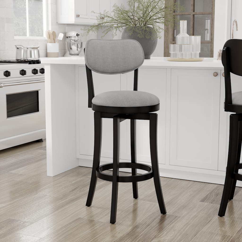 Hillsdale Sloan Wood Bar Height Swivel Stool - 20"W x 17"D x 43.25"H
