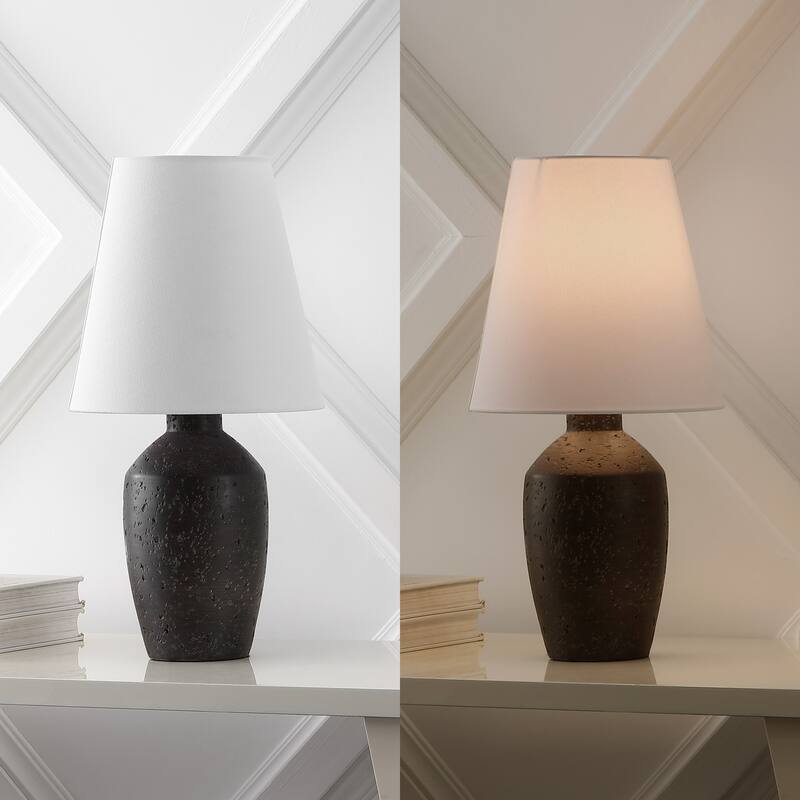 Xander 19.5" Concrete Effect Resin/Iron Ginger Jar LED Table Lamp (Set of 2), by JONATHAN Y